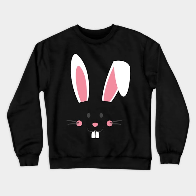 Cute Easter Bunny Face Easter Egg Easter Sunday Crewneck Sweatshirt by BUBLTEES